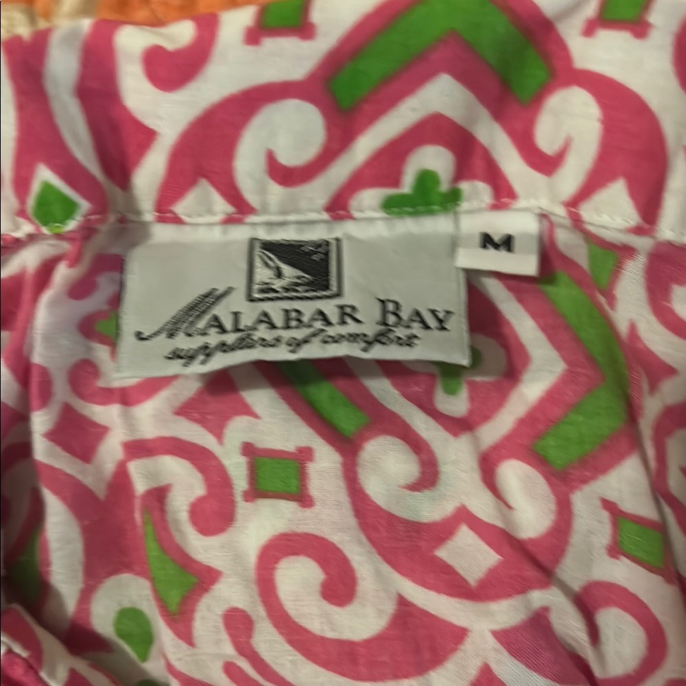 Malabar Bay Pink and Green Patterned PJ Top and Bottom